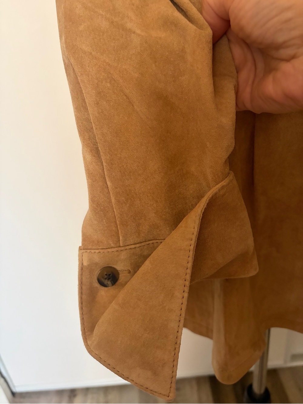 Finley Camel Suede Single-Button Blazer - Picture 4 of 11